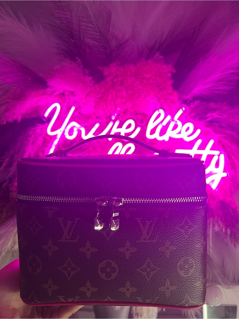 Louis Vuitton Monogram Vanity Case with Pink Accent